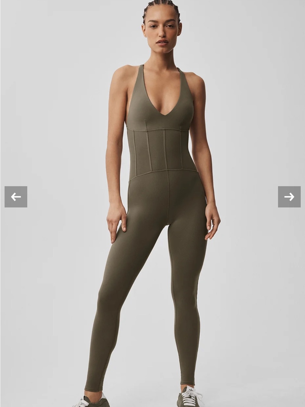 Alo Yoga Sparks Fly Corset Onesie Olive Tree XXS NWT